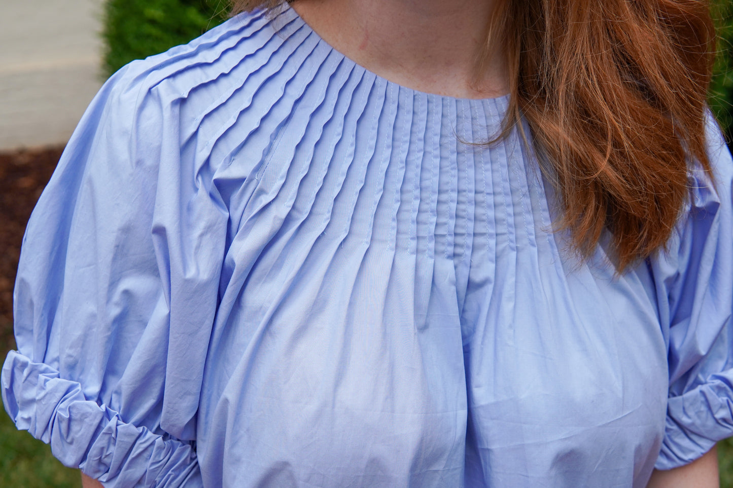 Powder Blue Poplin Top