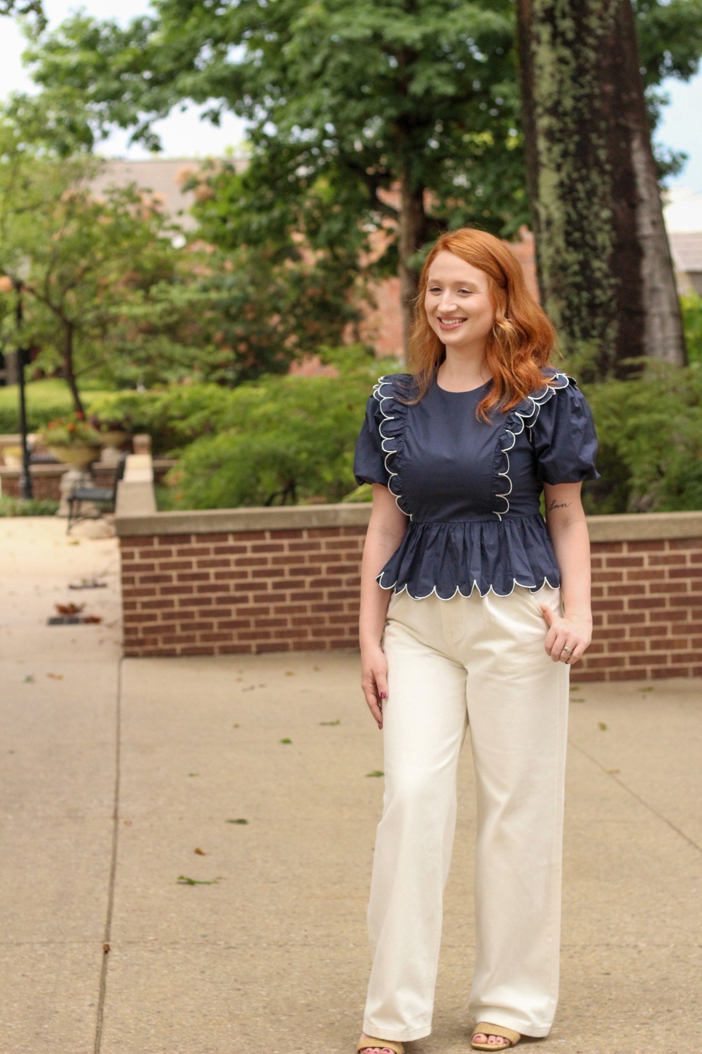 The Poppy Top in Navy