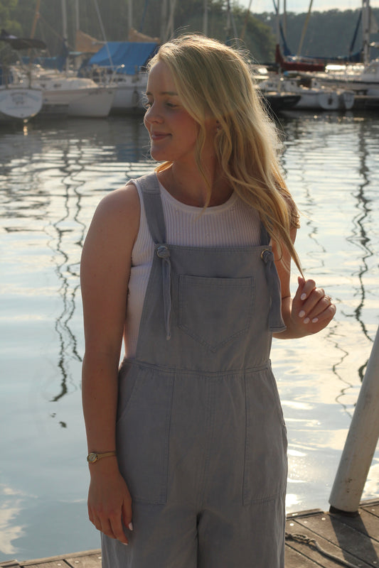 Overalls in Dusty Blue